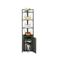 Corner Shelf 5Tier with Storage，Corner Bookshelf Stand Storage