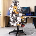thumbnail image 3 of Jiueut Cat Print 4 PCS Gaming Chair Cover, Removable Computer Chair Slipcovers with Armrest Cover Universal Rotating Desk High Back Seat for Home, 3 of 7