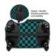 thumbnail image 2 of Balery Black And Teal Checkerboard Funda de equipaje, fundas para maletas, elástica, lavable, protector de maletas, compatible con maletas de 18 a 32 pulgadas-Large, 2 of 7