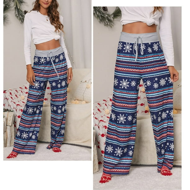 Women Christmas Print Drawstring Pants Stylish Stretchy Long Women Christmas Print Drawstring Pants Stylish Stretchy Long