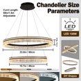 thumbnail image 7 of Modern 2-Ring Black LED Chandelier, Dimmable Pendant Light with Remote, Adjustable Height Ceiling Fixture for Kitchen Island, Dining Room, Bedroom, 7 of 7
