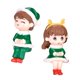 thumbnail image 2 of 2 figuras de pareja navideñas en miniatura, escultura decorativa, pequeño juguete artístico para Verde, 2 of 9