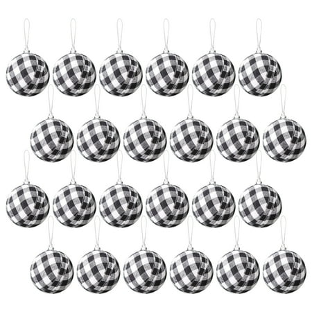 

WOXINDA 24PC Christmas Ball Decoration 7CM Plaid Christmas Ball Ornament Set Christmas Tree Decoration Christmas Pendant Car Chandelier Ornament