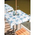 thumbnail image 2 of Outdoor Tablecloth with Umbrella Hole for Patio/Picnic/Party/Camping, Blue Starfish Coastal Waterproof Table Cloth Square Cover Washable, Nautical Summer Ocean Modern (60"x 60"), 2 of 9