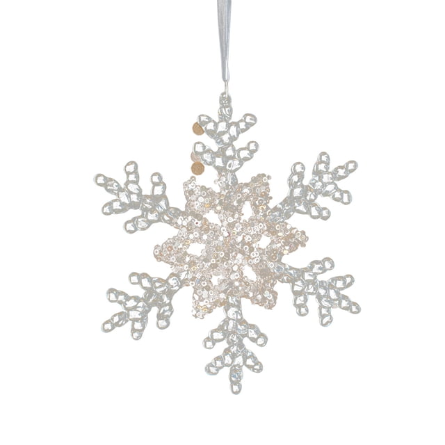 Birdeem Christmas Decoration Sequins Acrylic Pendant Transparent Snowflake Pendant Christmas Tree Scene Decoration Props