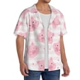 thumbnail image 4 of Xecao offers the Cartoon Pig for Men's Casual Short-sleeved Shirt, a button-up collared shirt with a pocket, perfect for beach vacations and yacht travel in the 3X-Large size., 4 of 7