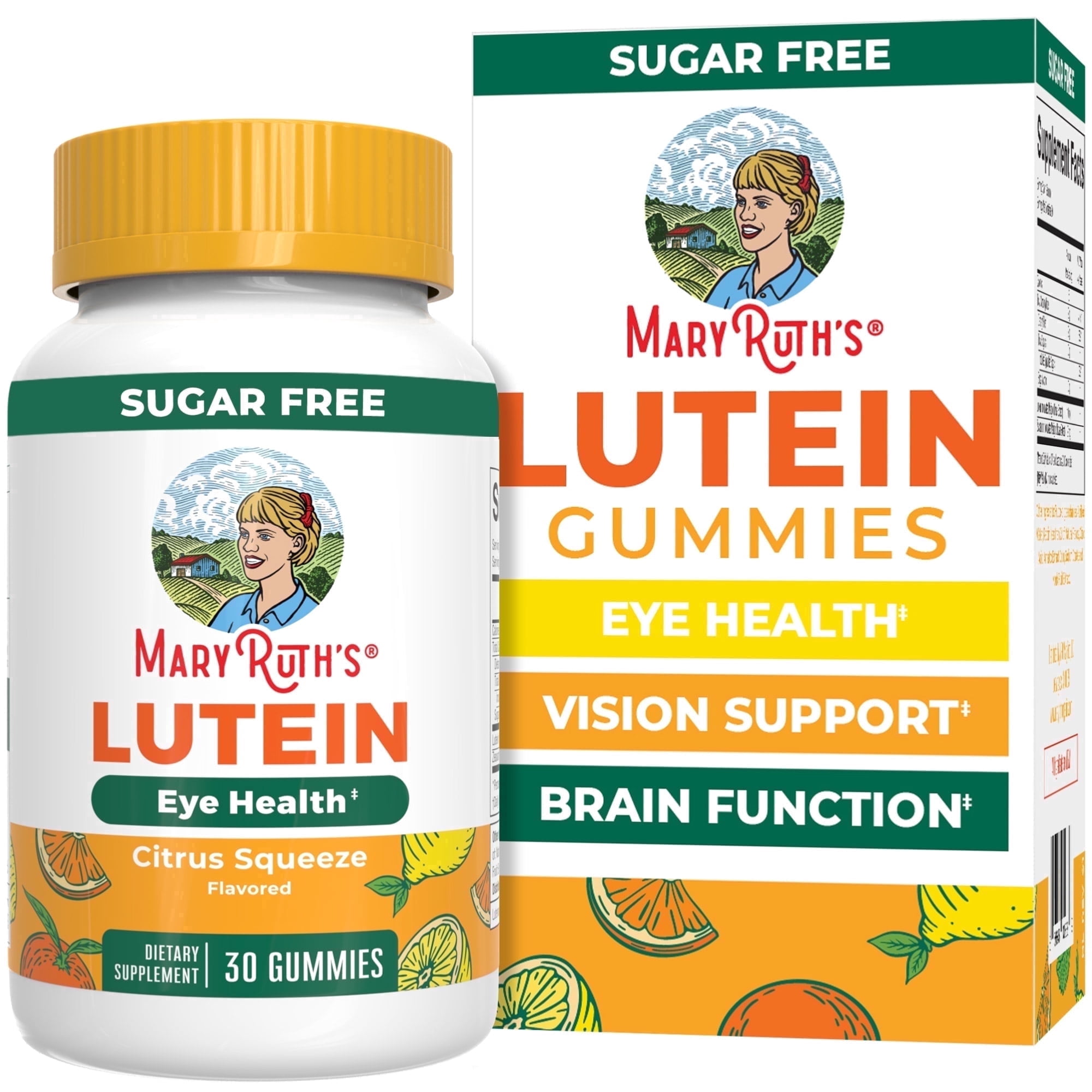 MaryRuth's Lutein Gummies Ages 4+ Dietary Supplement, Eye Health, Vision Support, Vegan, Sugar-Free, Citrus Squeeze Flavor, Unisex, 30 Count