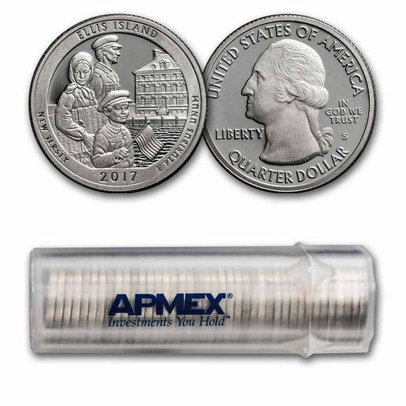 2017-S ATB Quarter Ellis Island 40-Coin Roll Proof (Silver)