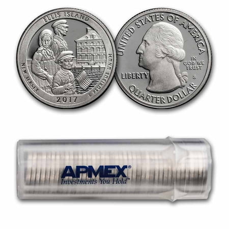 2017-S ATB Quarter Ellis Island 40-Coin Roll Proof (Silver)