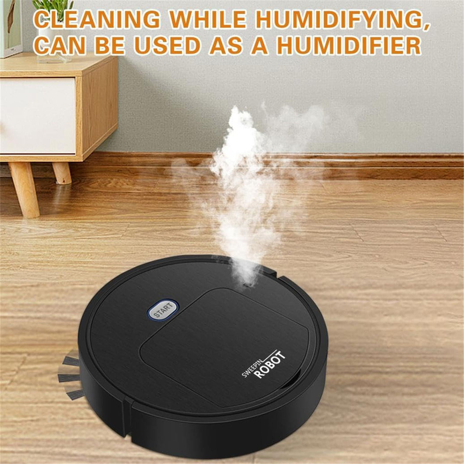 ionze Clearance! Sweeping Robot Robot Vacuum Cleaner Robotic Vacuum Cleaner for Low Carpet Pet Hair Hard Floors Housewares (Black)