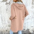 thumbnail image 4 of Fashionable Solid Color Long Sleeved Casual Sweater Cardigan, Hooded Jacket with Pockets for Versatile Layering in Women's Everyday Wardrobe,Khaki,S, 4 of 5
