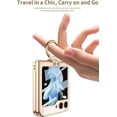 thumbnail image 3 of case for Samsung Z Flip 5 Case with Ring, Galaxy Z Flip 5 Case with Screen Protector Electroplating Border Design Protective Cover for Samsung Galaxy Z Flip 5, Clear Blue, 3 of 9