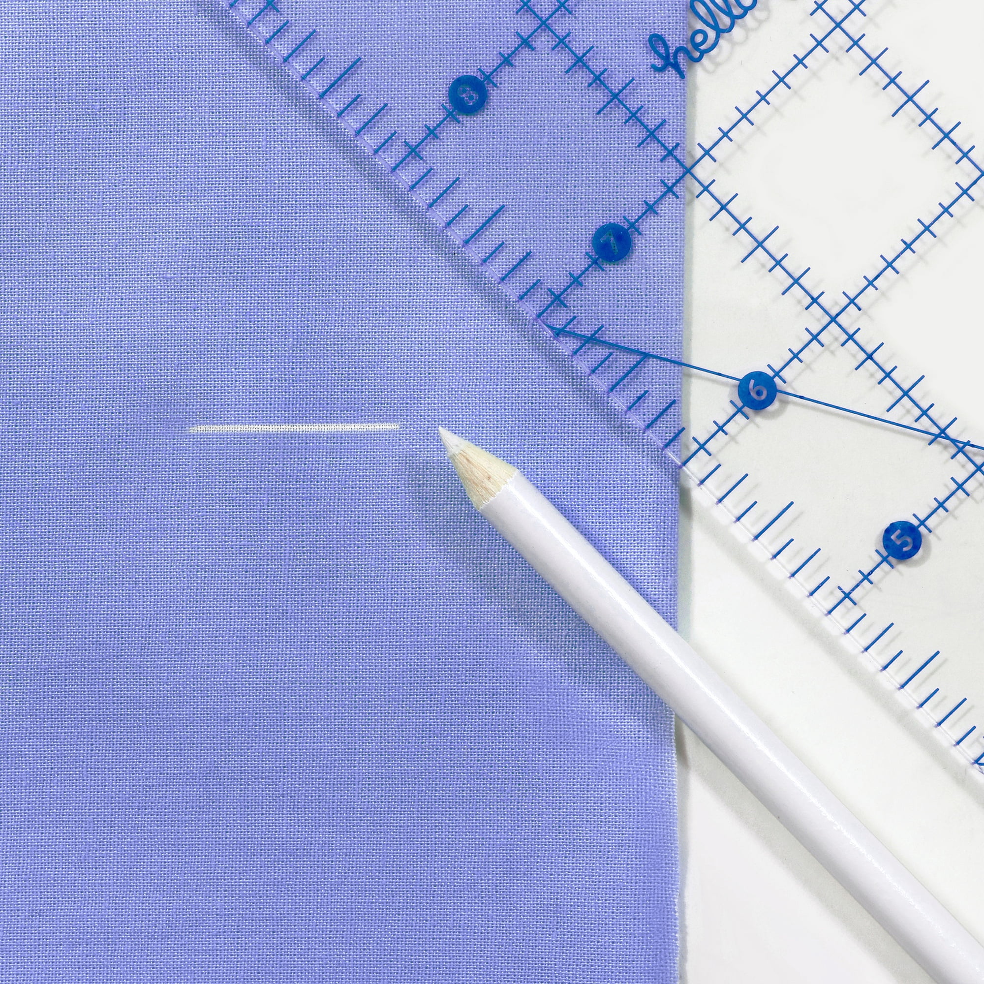 Hello Hobby 120 inch Tape Measure and Fabric Pencil Set, Blue and White Pencils