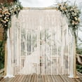thumbnail image 3 of Macrame Curtains Long Cotton Macrame Wall Hanging Boho Beaded Curtain for Window Doorway Handmade Wedding Backdrop Room Divider, 2 Panels 79" L x 35" W, 3 of 9
