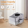 thumbnail image 2 of Rugerasy Stainless Steel Litter Box with Lid,Extra Large High Sided Cat Litter Trays,Enclosed Litter Box with Cat Litter Mat and Scoop,Easy Clean Detachable,Gray Basin 20 high, 2 of 6