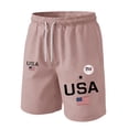 thumbnail image 2 of Evdexr Mens Independence Day Shorts Patriotic Short 1776 2026 Drawstring Red Blue and White Print Shorts 4th Of July Casual Big and Tall Board Short Pants Pink 4XL, 2 of 4