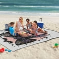 thumbnail image 5 of Extra Large Picnic Beach Blanket Waterproof Sand Proof Portable Outdoor Mat Glittery Bow with Bats Silhouette 60x80, 5 of 9
