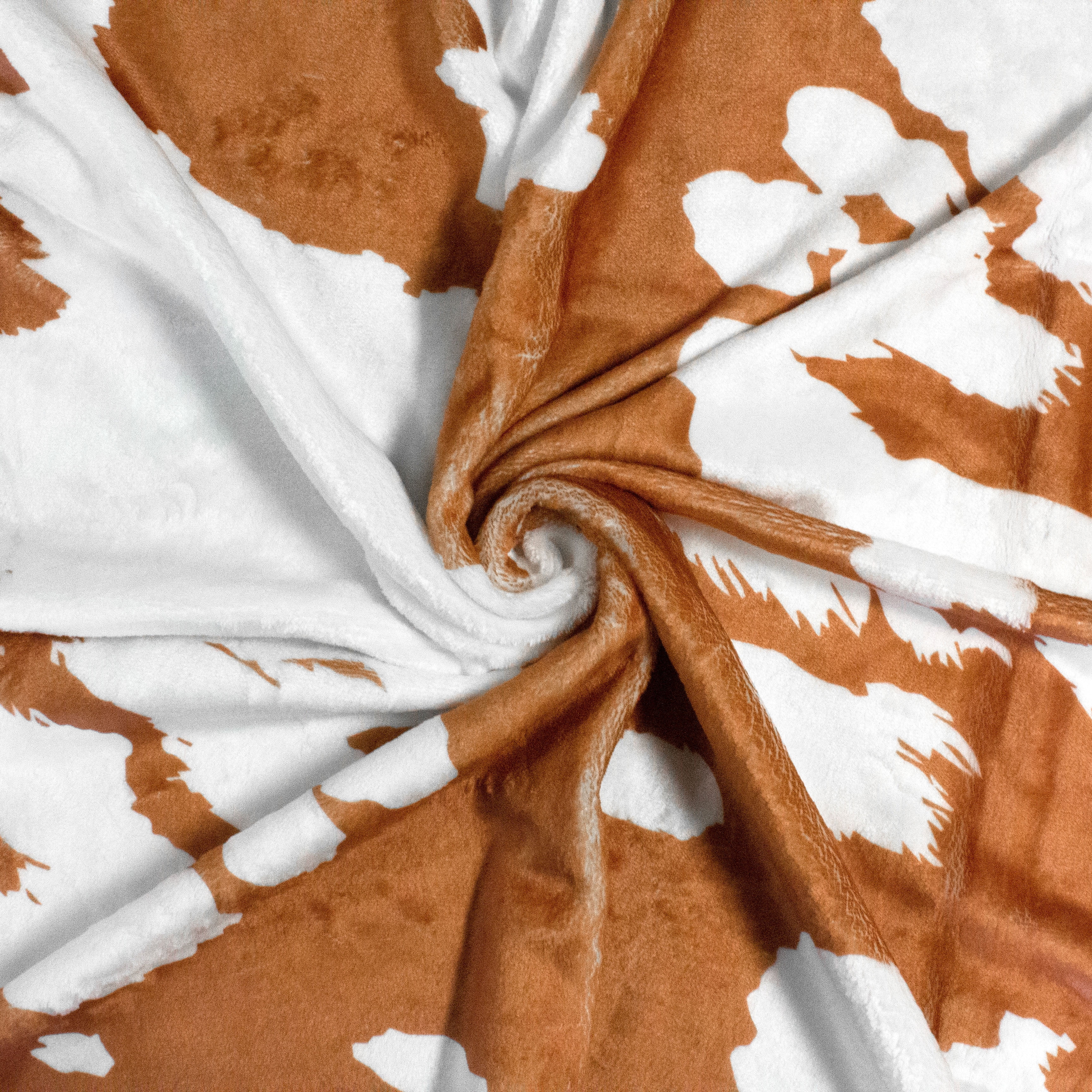 Everything Comfy Cow Print Decorative Throw Blanket, 30" X 40", Tan/White