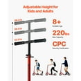 thumbnail image 2 of KFFKFF Trottinette pour Enfants de 8 Ans et Plus, Ados et Adultes, Trottinette pour Tout-Petits à 2 Roues avec Guidon à Hauteur Réglable, Grand Plateau Antidérapant, Rouge + Noir, 2 of 9