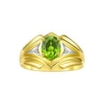 thumbnail image 1 of RYLOS Men's Rings 14K Yellow Gold Rings Classic Designer Style 9X7MM Oval Gemstone &  Diamond Ring Peridot August Birthstone Rings For Men Size 9, 1 of 7