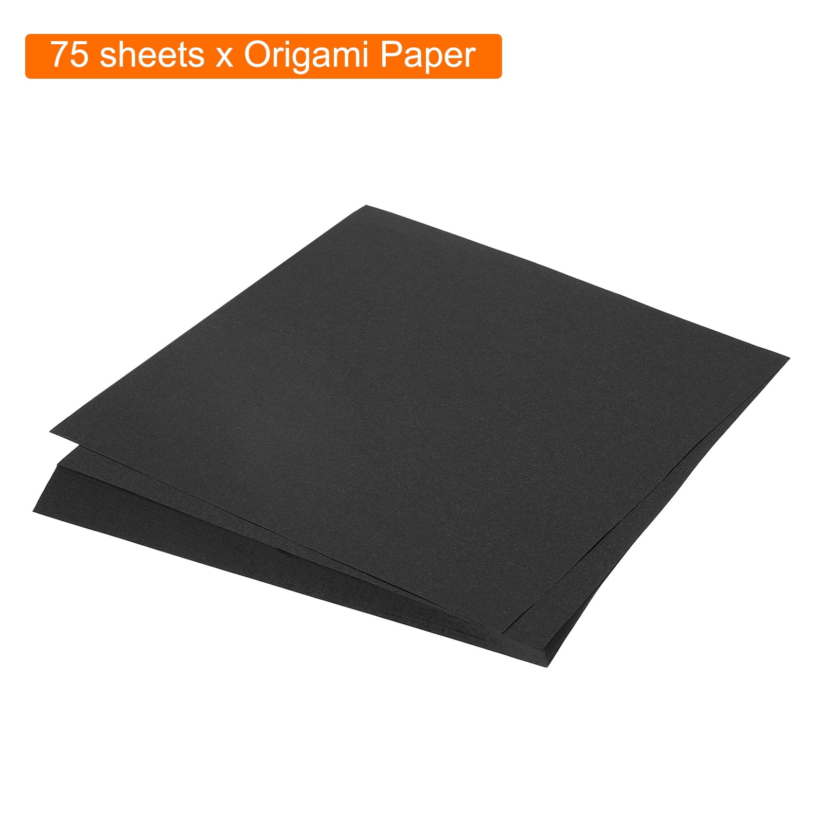 Uxcell 75 Sheets Origami Paper Double Sided 10x10 Inch(25x25cm) 70GSM Origami Paper Square Sheet Easy Fold for Beginners DIY Arts Crafts Projects, Black