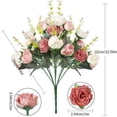 thumbnail image 6 of 1 Bouquet 7 Branch 21 Heads Artificial Silk Fake Rose Flowers,Soft Decoration Simulation Flowers for Bridal Bouquet,Wedding,Party,Home Decorations,Claret, 6 of 7