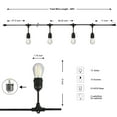 thumbnail image 3 of JONATHAN Y 15-Light Indoor/Outdoor 48 ft. Rustic Industrial LED S14 Edison Bulb String Lights, Black, 3 of 7