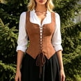 thumbnail image 2 of Women's Sleeveless Western Cowgirl Rodeo Outfit Lace Up Vests Tops Renaissance Business Casual Country Concert Costume Outfits, 2 of 9