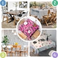 thumbnail image 4 of Pink Black Camo Tiger Stripes Pattern Square Tablecloth,Waterproof Square Table Cover,Wipeable Spillproof Washable Table Cover for Home Kitchen Party Decor 60"x60"(152x152cm), 4 of 6