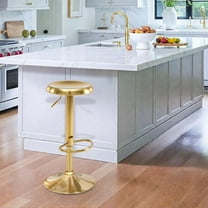 Brage Living Bar Stools, Adjustable Height Swivel Bar Stools, Metal Airlift Barstools, Backless Counter Height Bar Chairs for Kitchen Dining Room Pub Cafe 1Pc (Gold)