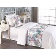 thumbnail image 2 of Floral Bed Runner Set, Grunge and Abstract Style Brushstrokes with Blooming Spring Flowers, Decorative Bedding Scarf & a Pillow Sham for Hotels Homes, Twin, Rose Blue Grey and Camel, by Ambesonne, 2 of 3