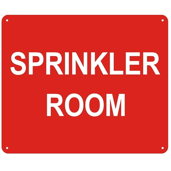 SPRINKLER ROOM SIGN- RED - ( Reflective !!! ALUMINUM , 10X12)
