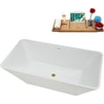 thumbnail image 2 of 63" Streamline NB6340GLD Soaking Glossy White Freestanding Tub and Tray With Internal Drain in Polished Gold, 2 of 7