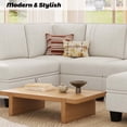 thumbnail image 6 of Belffin L-Shape Velvet Sectional Sofa Memory Foam Modular Sofa With Storage For Living Room,Beige, 6 of 7