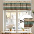 thumbnail image 7 of Retro Valances for Windows, 60 x 18in, Brown Green Striped Antique Wood Background Rod Pocket Kitchen Valance Curtain Light Filtering Window Treatments for Living Room Bedroom, 1 Panel, 7 of 7