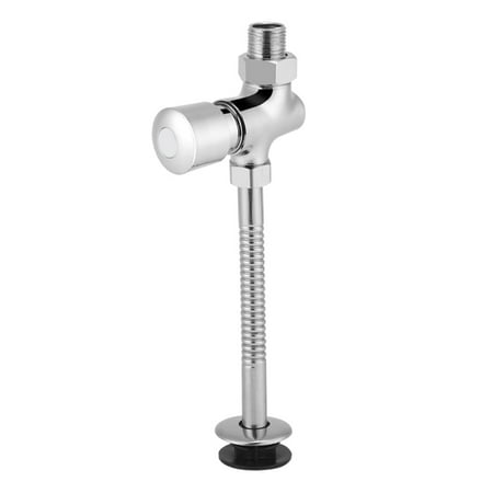 

CNMF Toilet Urinal Flush Valve Button Type Manual Delay Automatic Shutoff Bathroom Urinal Valve Silver