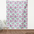 thumbnail image 4 of Ambesonne Floral Fabric by the Yard Upholstery, Hand-Drawn Chrysanthemum Art, 2 Yards, Soft Pink Cadet Blue, 4 of 5