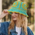 thumbnail image 2 of czcpp-Women Crochet Bucket Hat Knit Handmade Foldable Beach Hat Cute Hand Woven Fishing Hat, 2 of 4