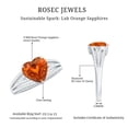 thumbnail image 5 of Rosec Jewels Designer Created Orange Sapphire Ring with Diamond, Heart Ring - 8 mm, 18K White Gold, US 7.00, 5 of 6
