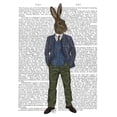 thumbnail image 3 of Fab Funky 15x18 Black Modern Framed Museum Art Print Titled - Rabbit in Blue Waistcoat, 3 of 5