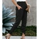 thumbnail image 3 of Pantalones de color puro, pantalones de cintura alta elástica con dobladillo dividido para mujer, pantalones casuales de cintura alta, diseño fácil de usar, 3 of 6