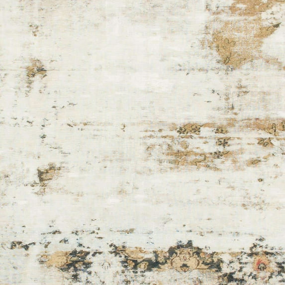 Ahgly Company Indoor Square Abstract White Chocolate Beige Abstract Area Rugs, 7' Square