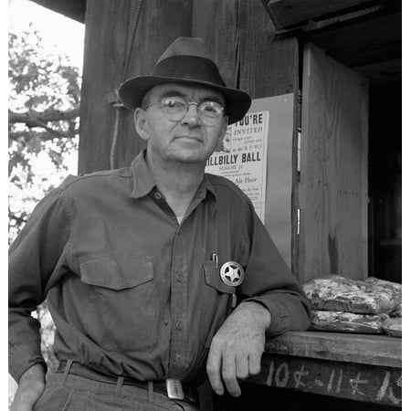 Deputy Sheriff 1939 Na Deputy Sheriff Stationed At The PaymasterS Window For Migrant Workers On A Large Hop Farm In Josephine County Near Grants Pass Oregon Photograph By Dorothea Lange August 1939