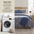 thumbnail image 5 of Mainstays Damask 5-Piece Blue Jacquard Comforter Set, King, 5 of 12