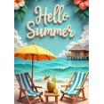 thumbnail image 3 of Tropical Beach Hello Summer Decorative Banner Hawaiian Floral Party Background for Outdoor Event, 3 of 3