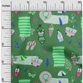 thumbnail image 2 of oneOone Cotton Silk Green Fabric Summer Beach Dress Material Fabric Print Fabric By The Yard 42 Inch Wide, 2 of 6