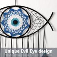 thumbnail image 4 of Atrapasueños de mal de ojo, atrapasueños de plumas blancas tejidas a mano, colgante de pared, decoración del hogar, adorno, regalo de bendición, azul/negro, 4 of 5