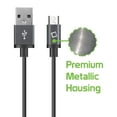 thumbnail image 4 of Cellet USB Cable Compatible with Alcatel INSIGHT/TCL A1 (A501DL), 2.0 Micro USB Flexible Cable with Metallic Housing (3.3 feet) and Atom Cloth, 4 of 8