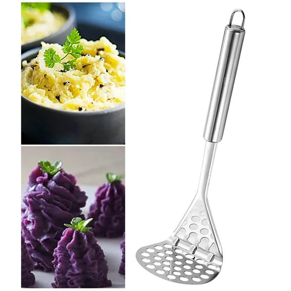 Bxaolu Stainless Steel Potato Masher - 10" Heavy Duty Mashed Potato Maker, Avocado, Vegetable, Fruit Mash Tool