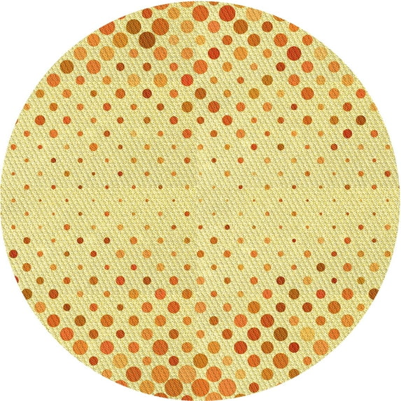 Ahgly Company Indoor Round Patterned Harvest Gold Area Rugs, 5' Round